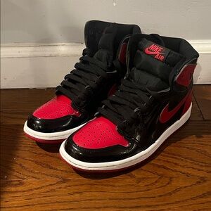 Jordan Nike Flight Sneakers in Black and Red